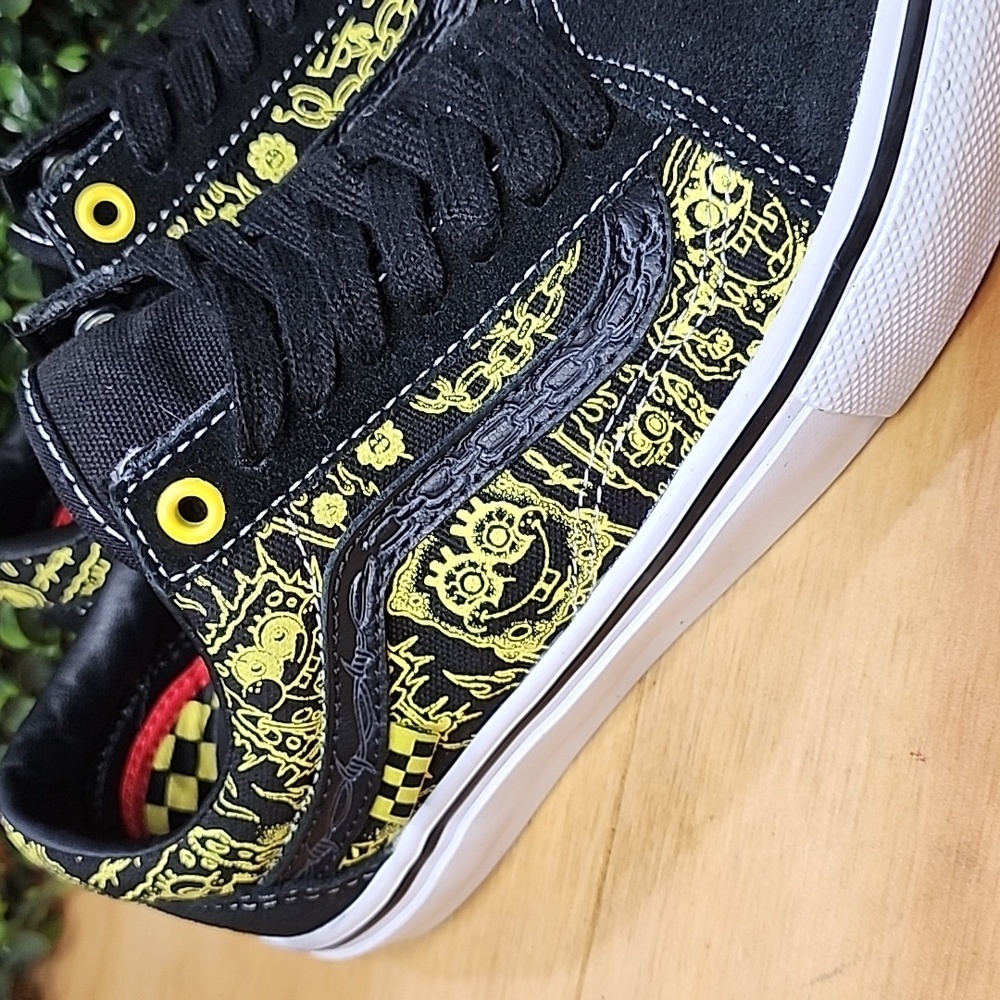 Vans SpongeBob Gigliotti Skate Shoe | Size: 6.5 Mens | Black & Yellow - Picture 8 of 8